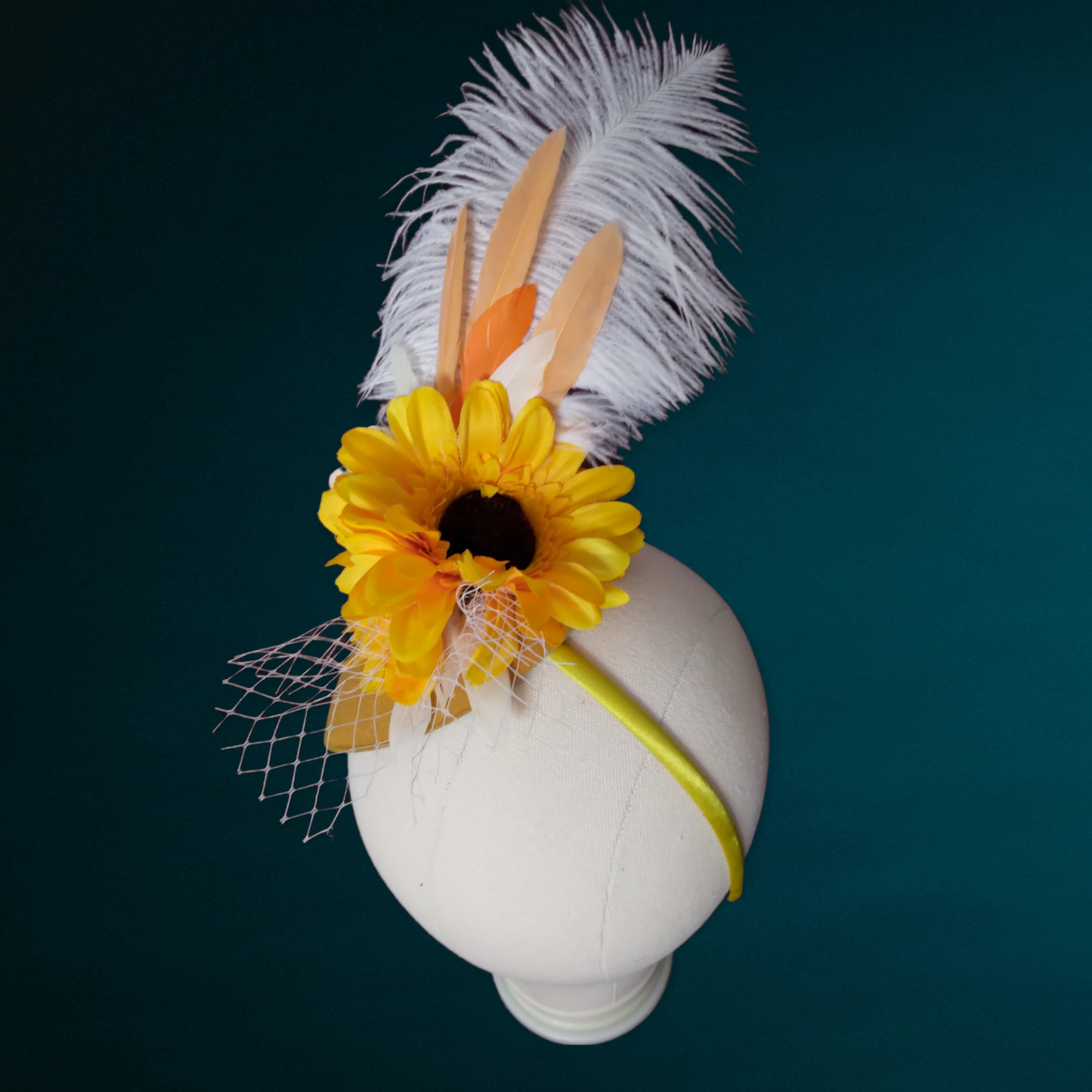 Yellow Flowers Fascinator flowers wedding hat Yellow roses ascot hat yellow mother of the bride fascinator wedding hat flowers veill hat