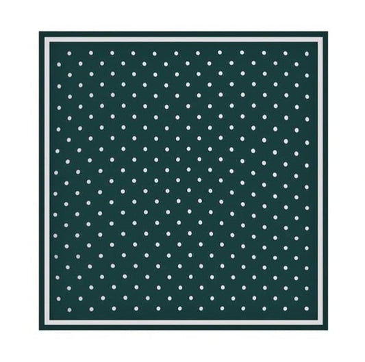 Classic Green Polka Dot Square Scarf – Retro Chic Vintage Accessory