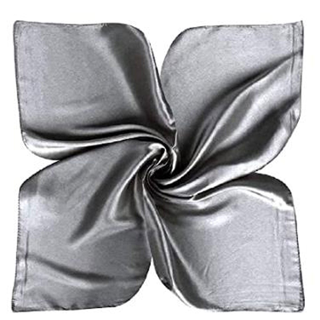 Light Silver Grey Satin Scarf 90×90 cm – Silk-Feel Square Scarf | Elegant Grey Headscarf, Hijab, Neck & Hair Wrap