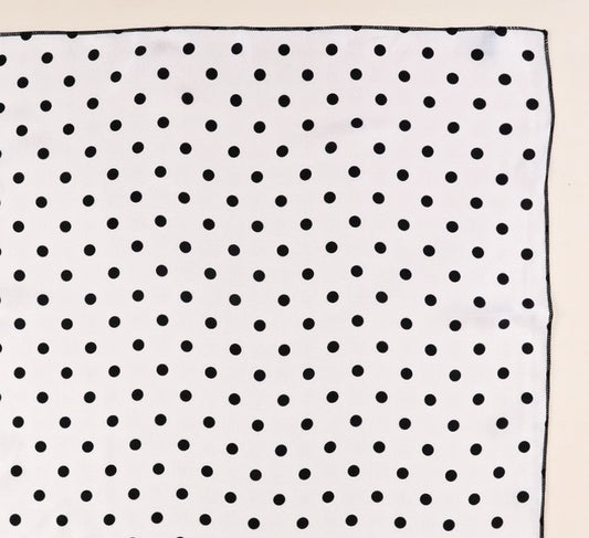 Polka Dots Scarf,Dots Scarf,Black and White scarf,Black scarf,Cream scarf,Polka dots bandana,Polka Dots scrunchies,Polka Dots Headscarf