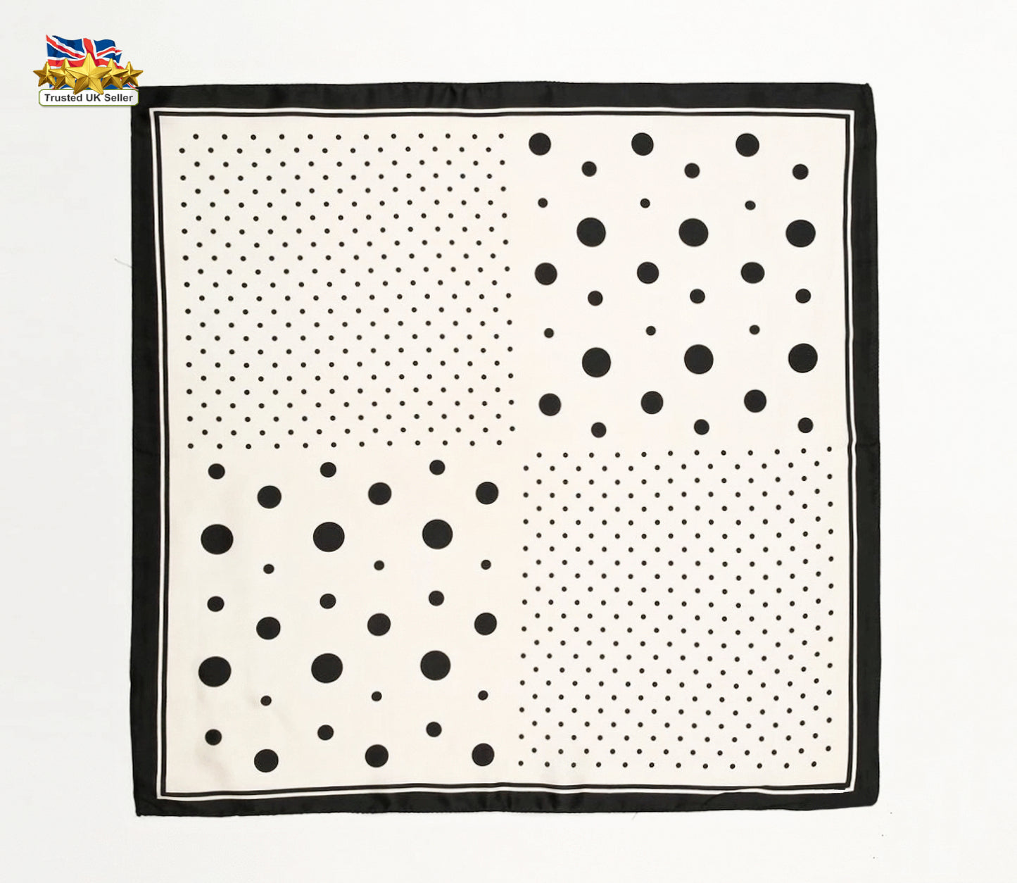 Polka Dots Scarf,Dots Scarf,Black and White scarf,Black scarf,Cream scarf,Polka dots bandana,Polka Dots scrunchies,Polka Dots Headscar