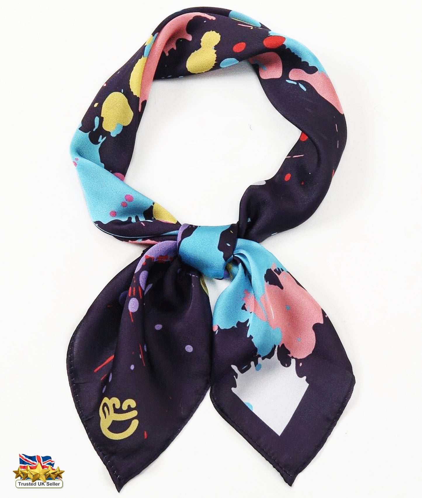 Scarf,Navy Scarf,Rainbow Scarf,Dots Scarf,Multicolour Scarf,Navy scarves,Navy Bandana,Gift for artist,Hippie scarf,Hippie bandana
