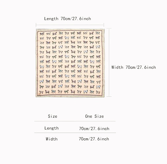 Pink Horse Print Satin Scarf – Cute, Elegant & Perfect for Christmas Gifting! ✨