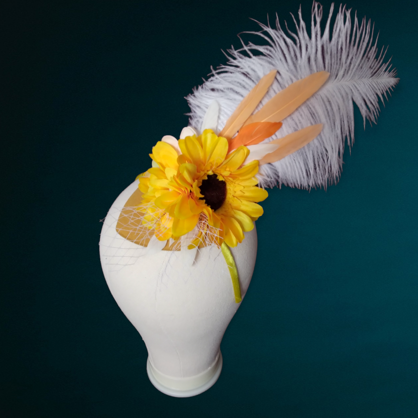 Yellow Flowers Fascinator flowers wedding hat Yellow roses ascot hat yellow mother of the bride fascinator wedding hat  flowers veill hat