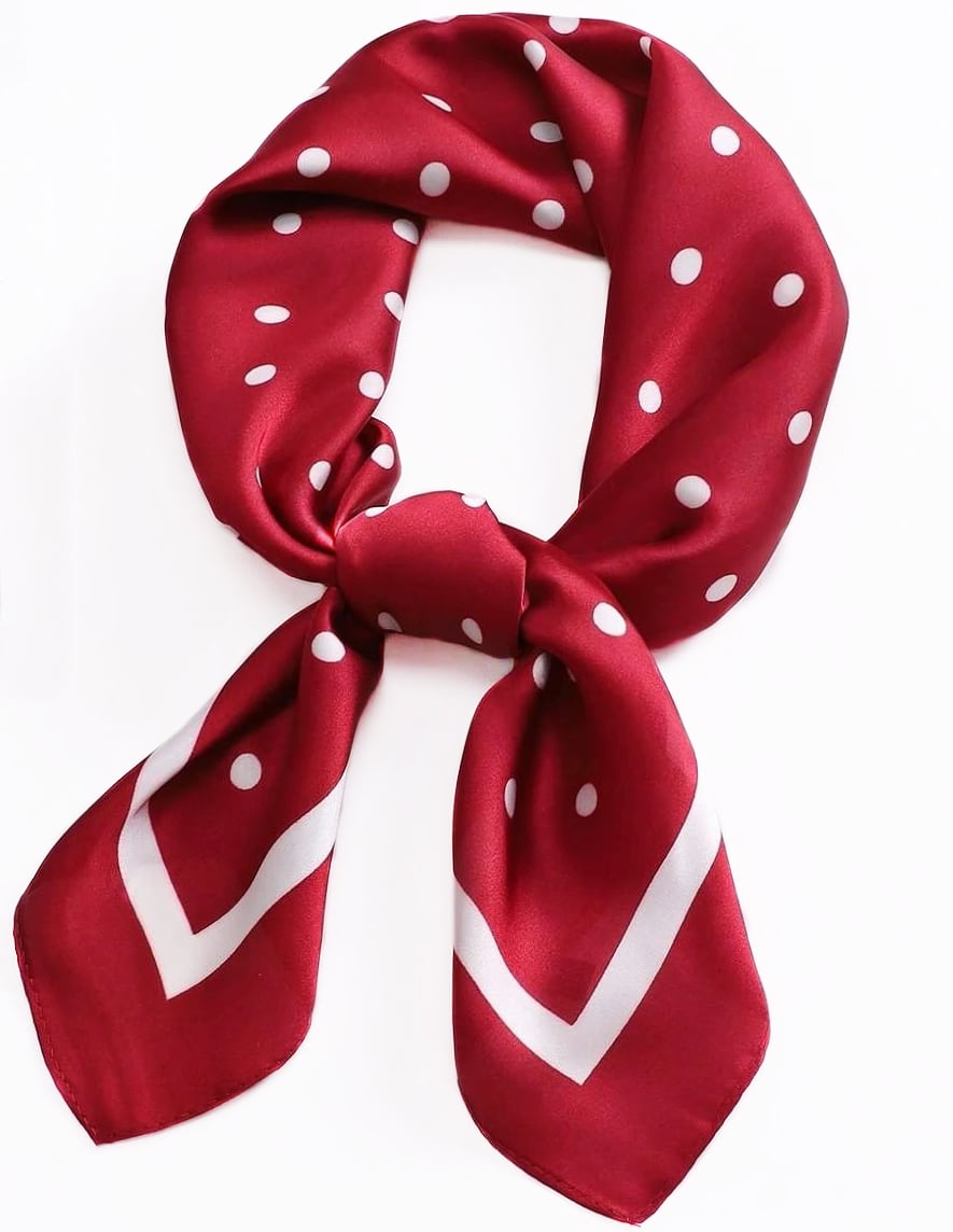 Classic Red Polka Dot Square Scarf – Retro Chic Vintage Accessory