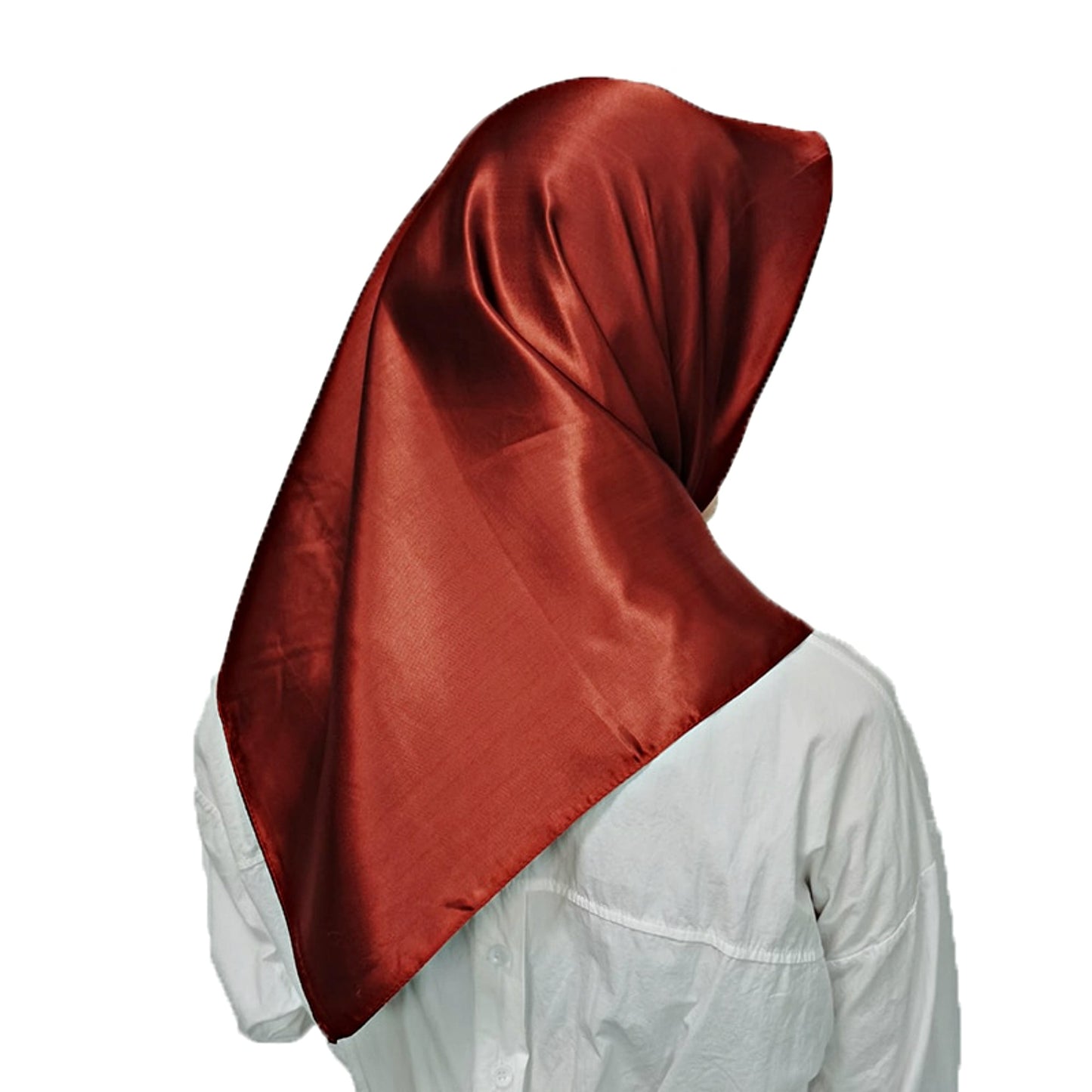 Copper Satin Scarf 90×90 cm – Shiny Silk-Feel Square Scarf | Copper Hijab, Headscarf & Elegant Hair Wrap