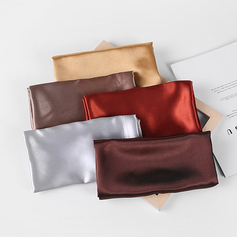 Beige Satin Scarf 90×90 cm – Neutral Silk-Feel Square Scarf | Elegant Beige Hijab, Headscarf & Hair Wrap