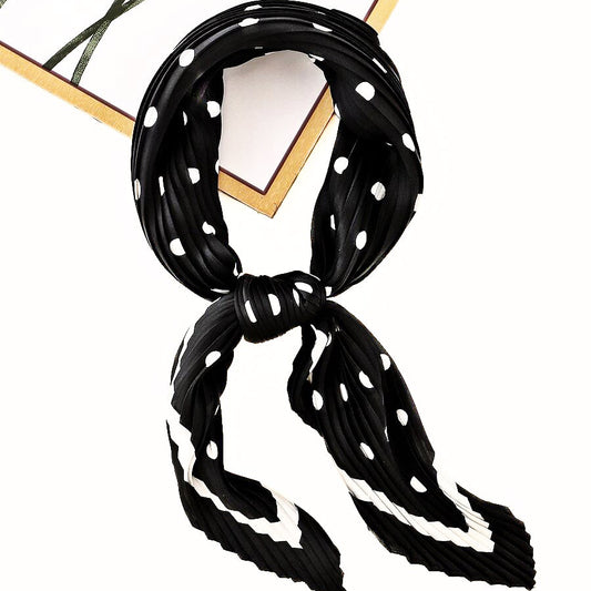 Black Polka Dot Satin Scarf – Classic, Chic & Timeless