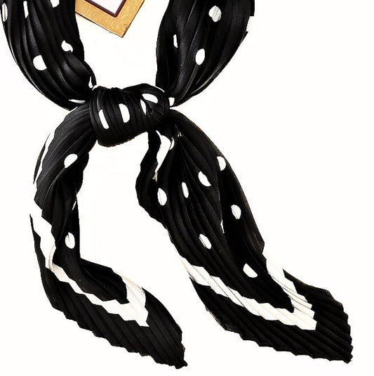 Black Polka Dot Satin Scarf – Classic, Chic & Timeless