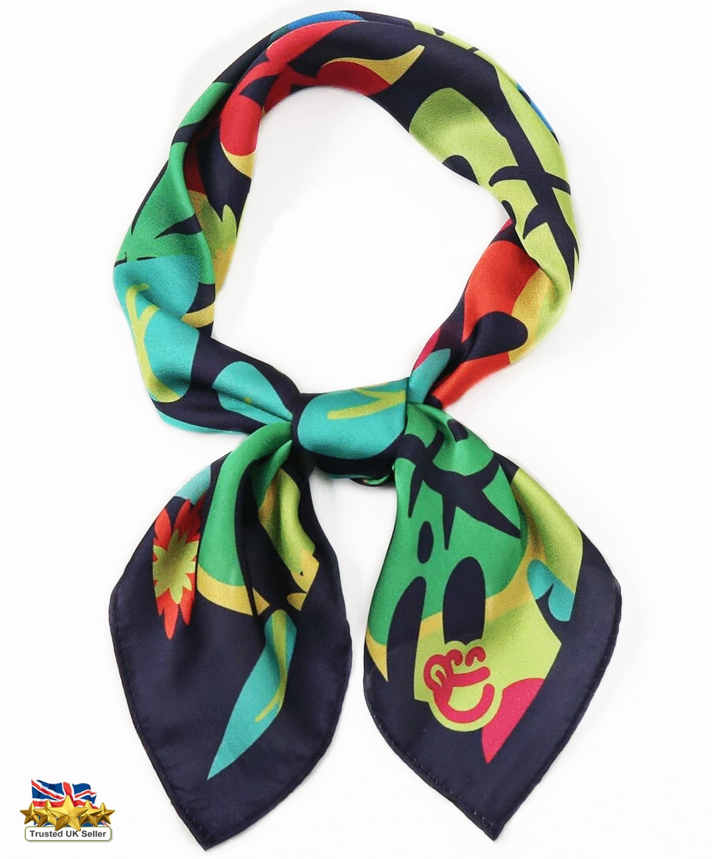 Tropical Toucan Print Square Scarf – Colourful Jungle Floral Pattern