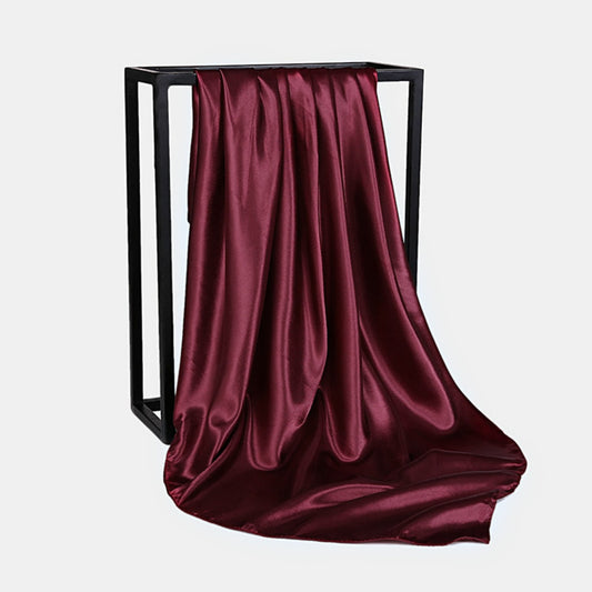 Burgundy Satin Scarf 90×90 cm – Red Wine Silk-Feel Square Scarf | Elegant Satin Hijab, Headscarf & Neck Wrap