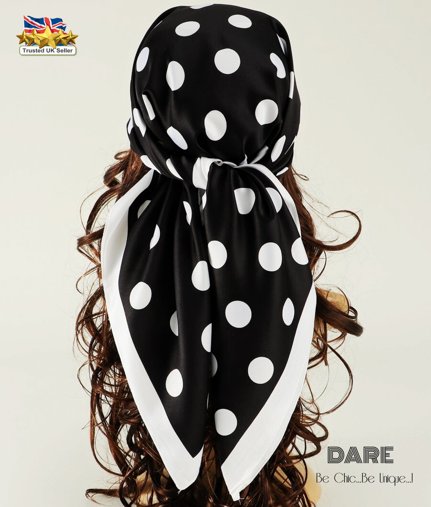 Black Polka Dots Scarf,Polka Dots scarves,Polka Dots bandana,Black and White dots scarf,White spots women scarf,Polka dots black hijab