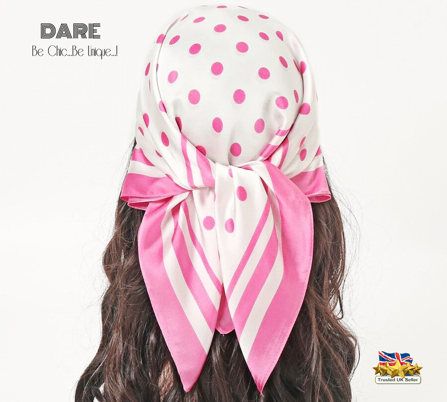 Polka Dots scarf,Polka Dots Bandana,Pin-Up Girl Scarf,Pink Polka Dots scarf,Polka Dots white scarf,Polka dots Pink scarf
