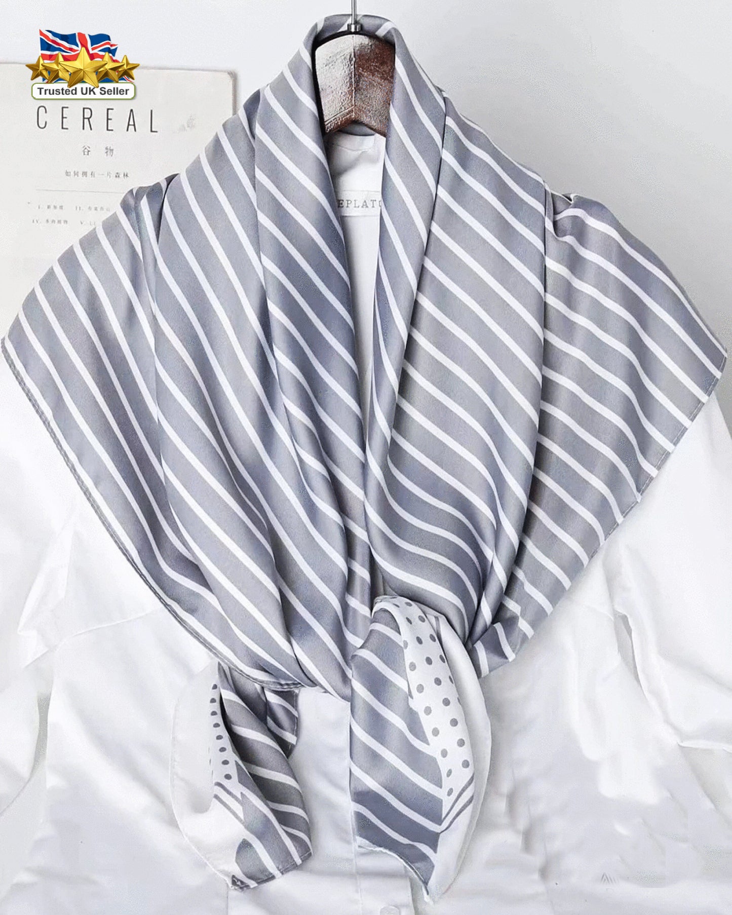 Stripes Scarf,Striped Scarf,Stripes Scarves,Stripes Print Scarf,Stripes Hijab,Geometric Pattern Scarf,Silver stripes scarf,Silver silk Scarf