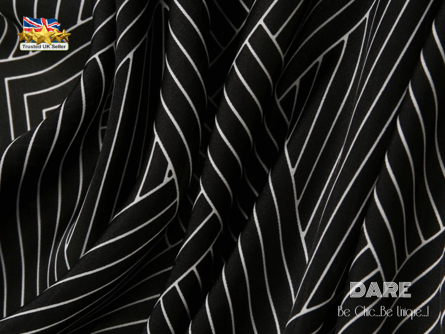 Black Square Scarf with White Stripes | Minimalist Chic | Timeless Classic | Christmas Gift Idea