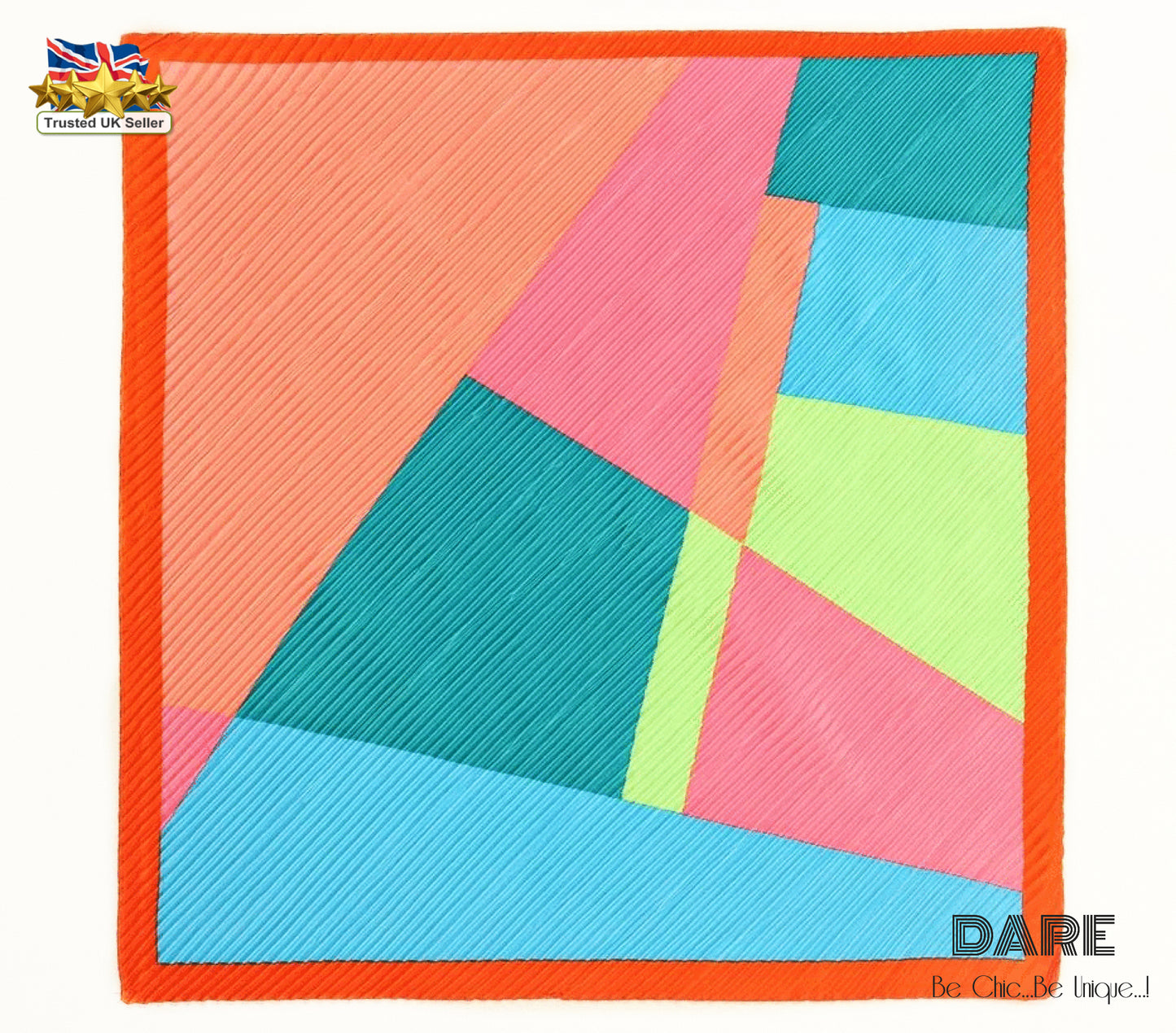 🌈 Rainbow Geometric Pattern Scarf – Statement Style with a Bold Edge