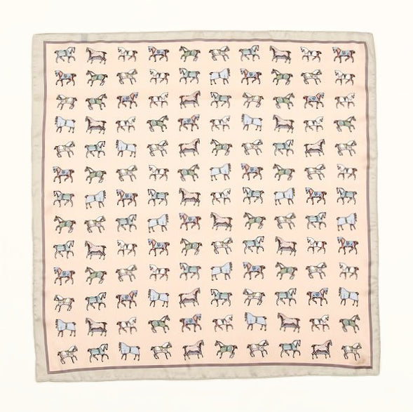 Pink Horse Print Satin Scarf – Cute, Elegant &amp; Perfect for Christmas Gifting! ✨