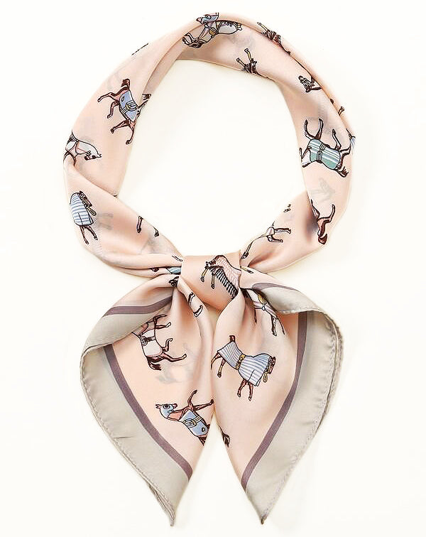 Pink Horse Print Satin Scarf – Cute, Elegant &amp; Perfect for Christmas Gifting! ✨